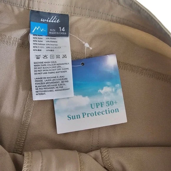 Willit Active Wear Shorts Size 14 UPF 50+ Quick Dry NWT Hiking‎ Beach Casual - Picture 2 of 10